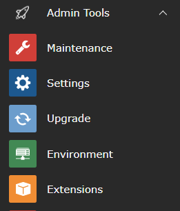 Admin Tools Menü im TYPO3 Backend