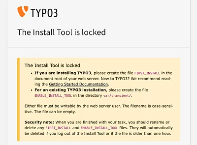 Installtool Passwort ändern