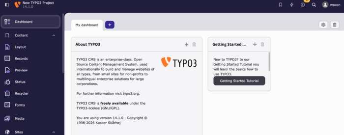 TYPO3 v14 Backend-Layout