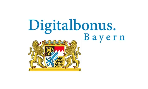 Schriftzug Digitalbonus. Bayern