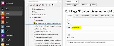 Newsletterseite